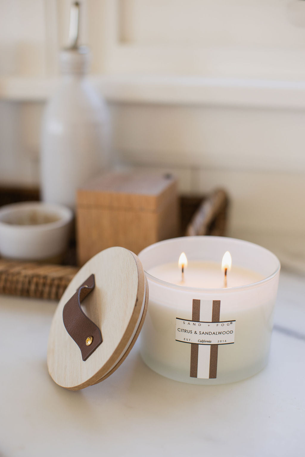 Premium Cozy Citrus & Sandalwood 12 oz scented candle