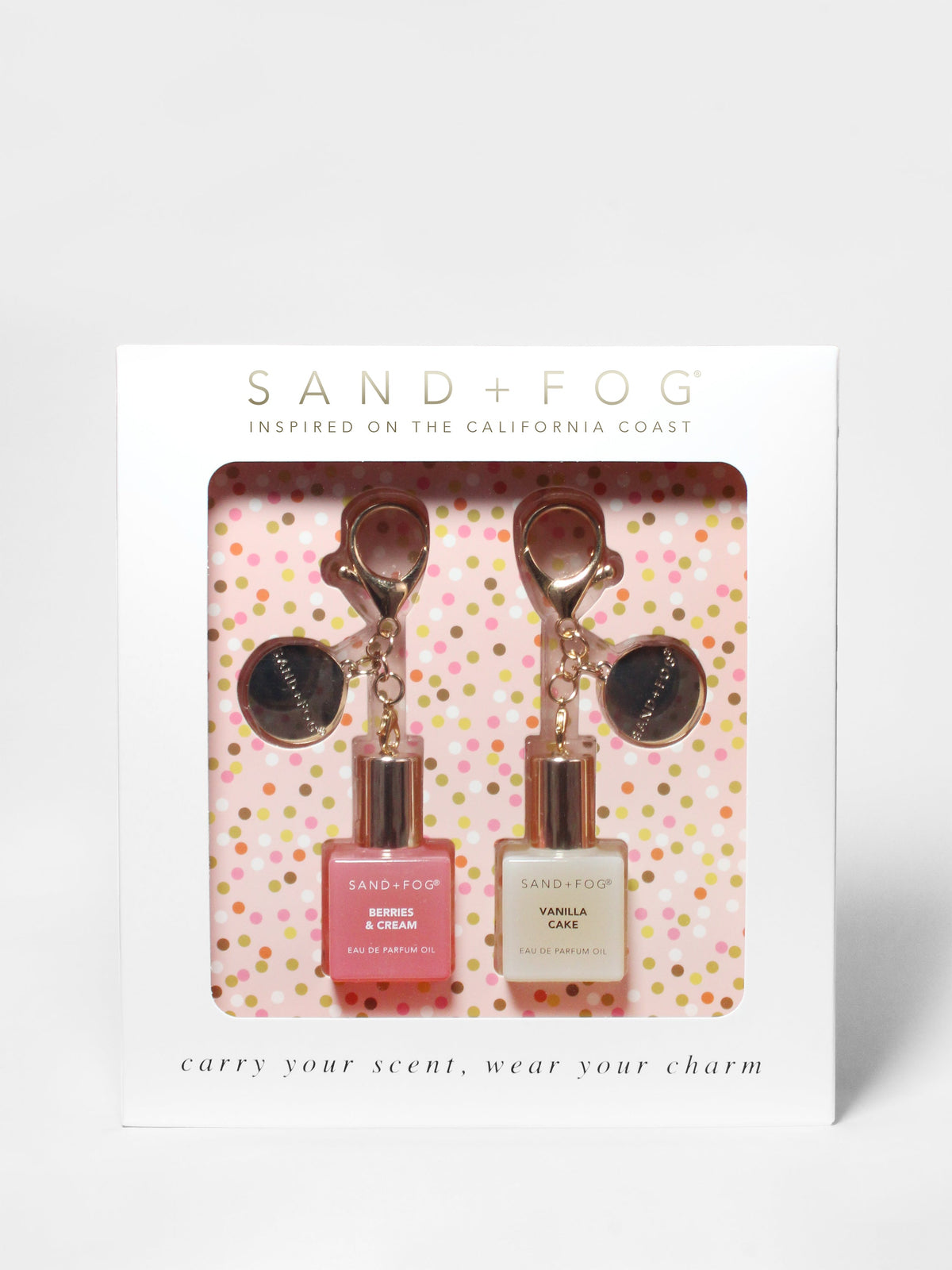 Luxury Signature Bag Charm Perfume Oil Rollerball Set - Berries & Cream + Vanilla Cake