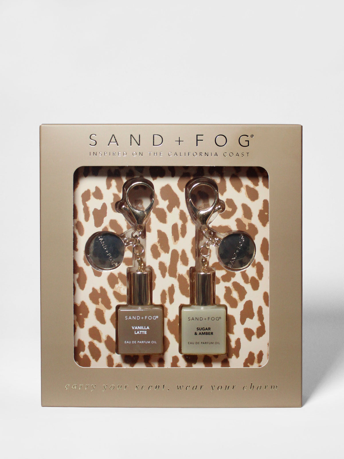 Luxury Signature Bag Charm Perfume Oil Rollerball Set - Vanilla Latte + Sugar & Amber