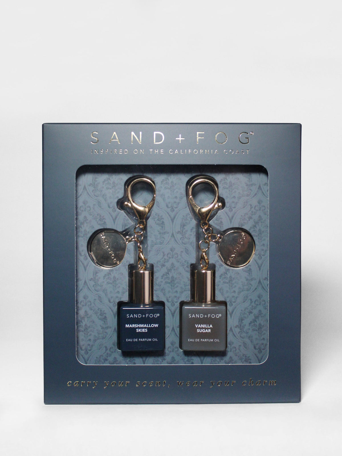 Luxury Signature Bag Charm Perfume Oil Rollerball Set - Marshmallow Skies + Vanilla Sugar