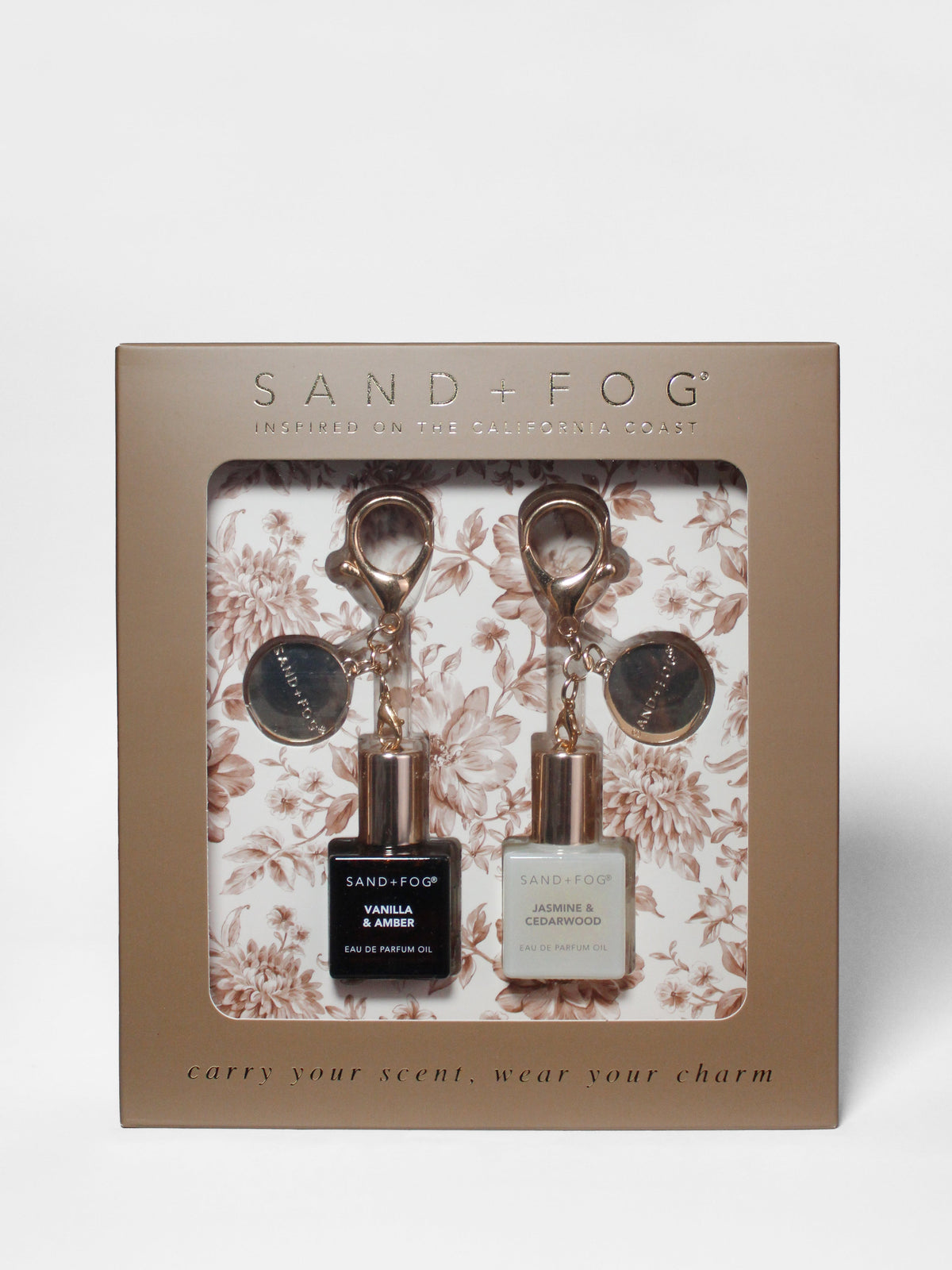 Luxury Signature Bag Charm Perfume Oil Rollerball Set - Vanilla & Amber + Jasmine & Cedarwood