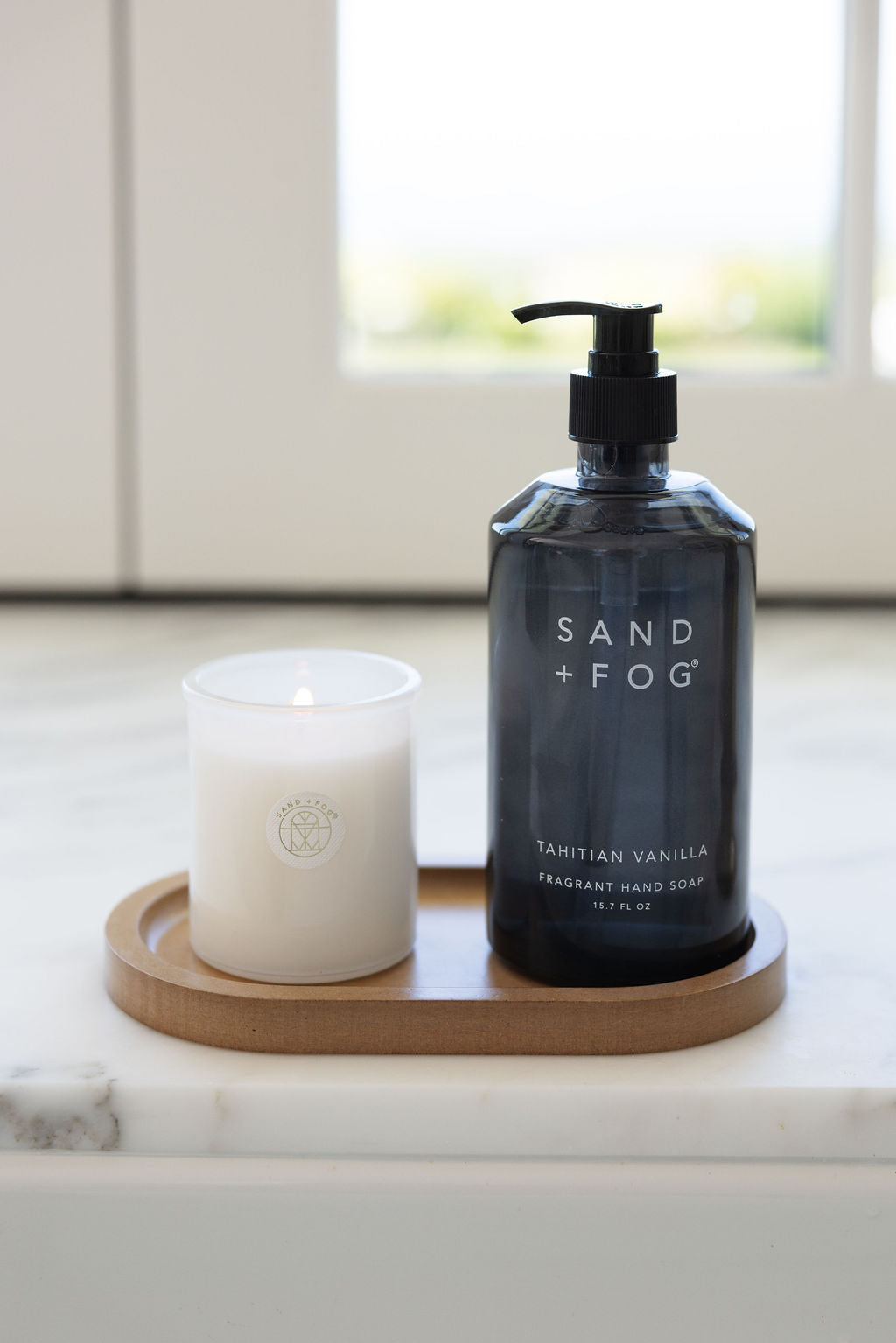 Decorative Gentle Tahitian Vanilla Hand Soap & Candle Set