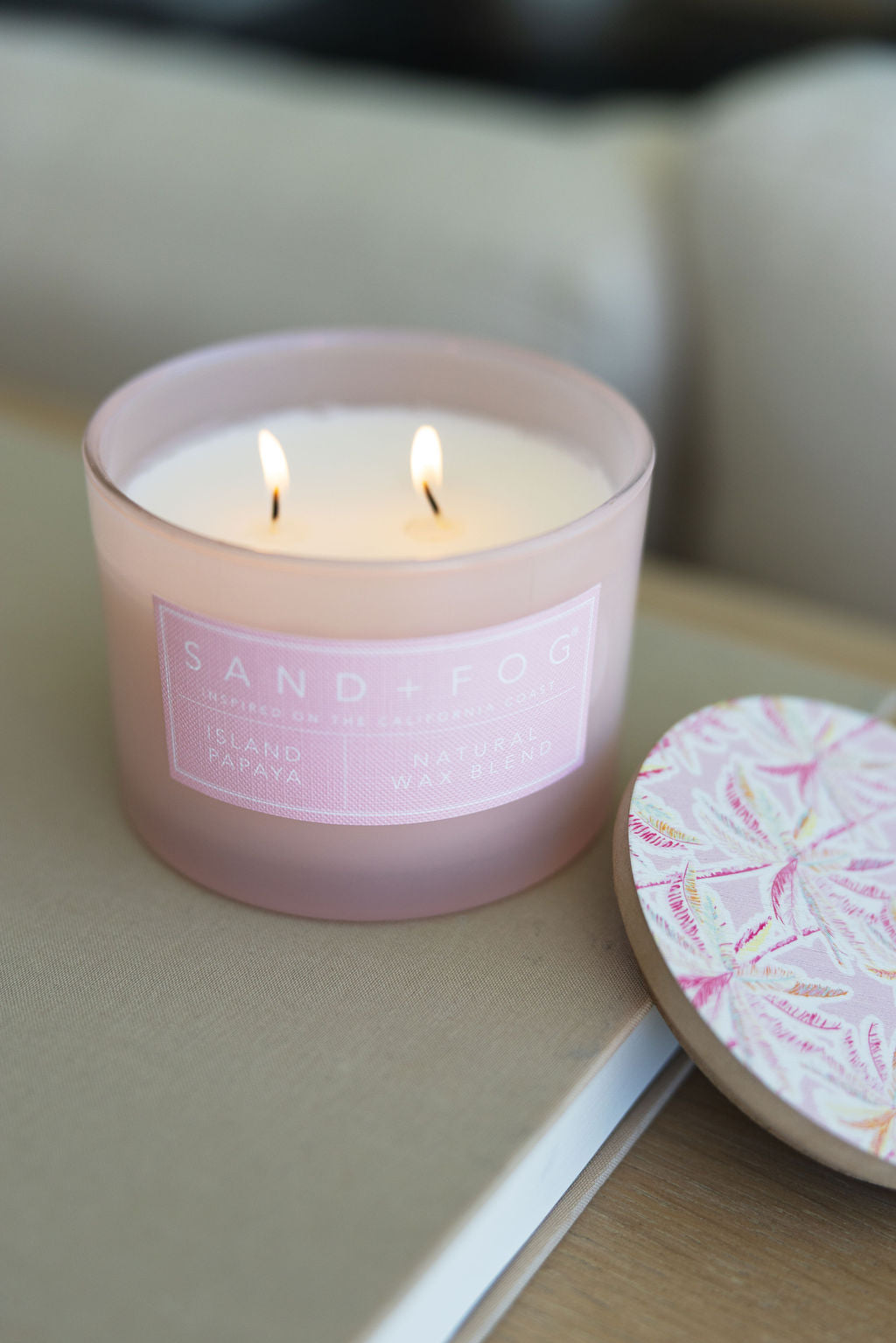 Premium Cozy Island Papaya 12 oz scented candle