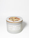 Premium Cozy Sand + Paws Cashmere & Linen 12 oz scented candle