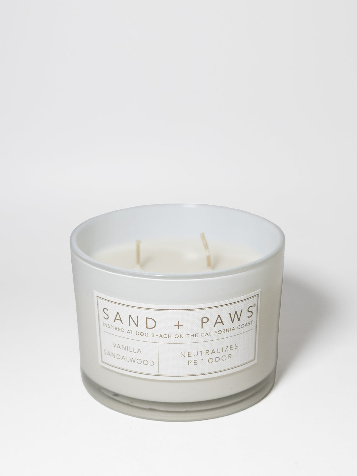 Premium Cozy Sand + Paws Vanilla Sandalwood 12 oz scented candle