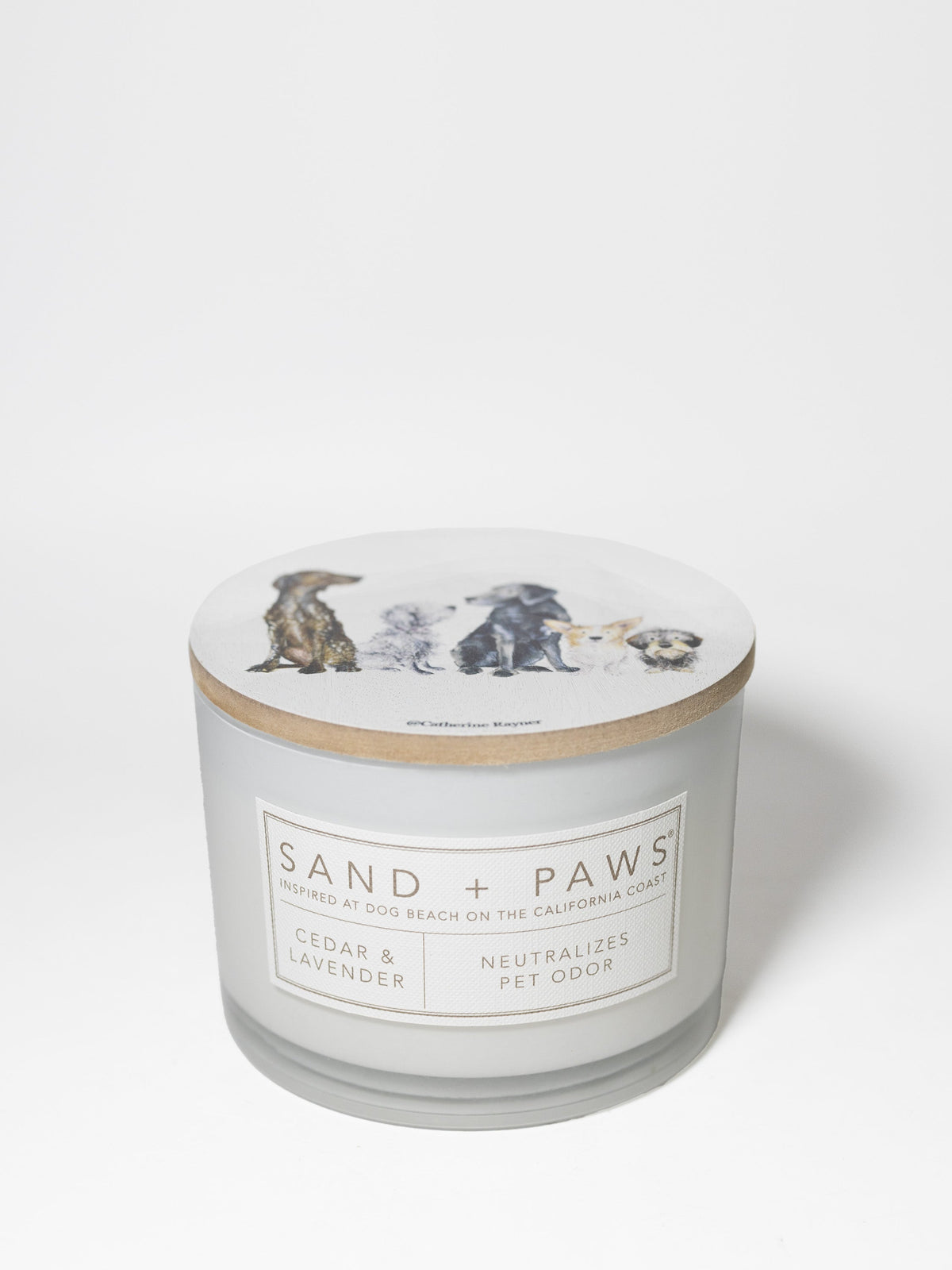 Premium Cozy Sand + Paws Cedar & Lavender 12 oz scented candle