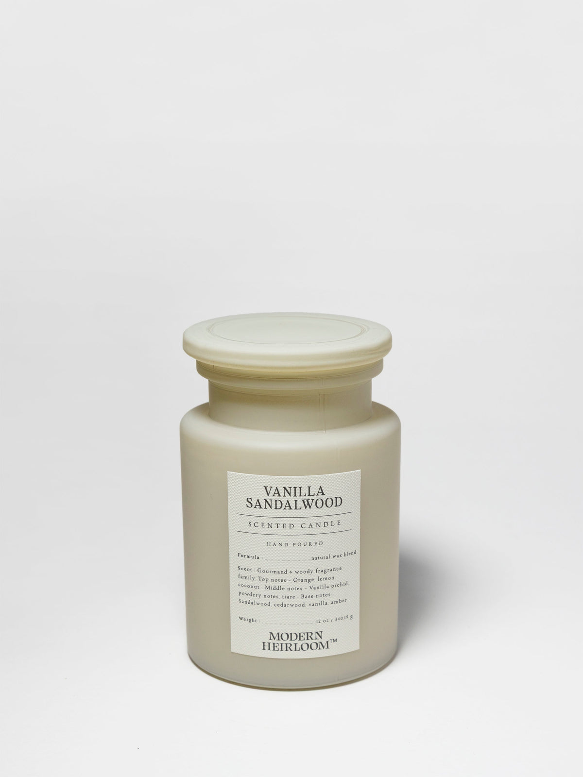 Premium Cozy Vanilla Sandalwood 12 oz scented candle