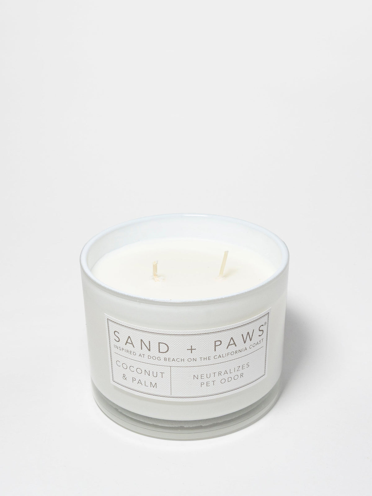 Premium Cozy Sand + Paws Coconut & Palm 12 oz scented candle