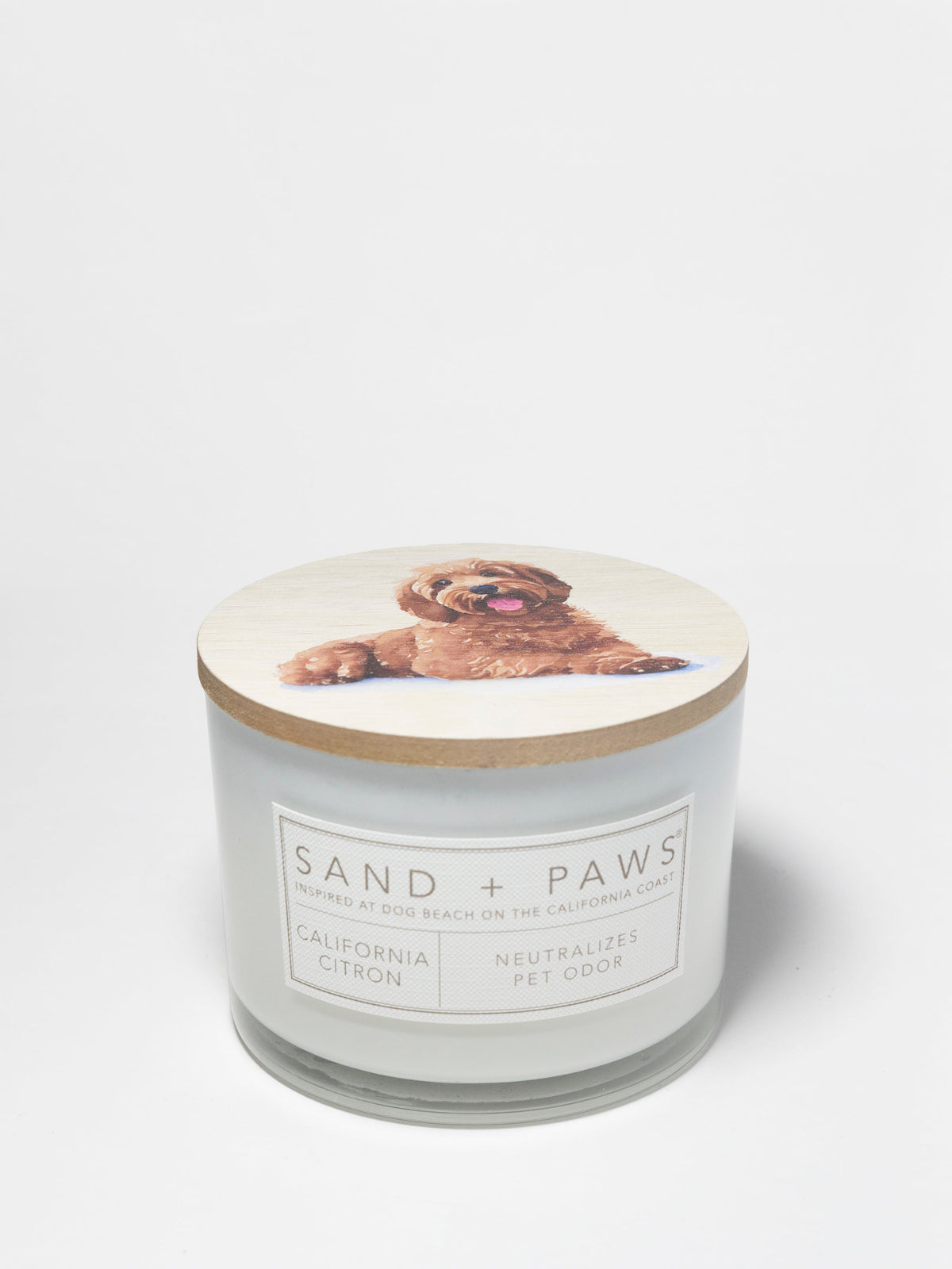 Premium Cozy Sand + Paws California Citron 12 oz scented candle