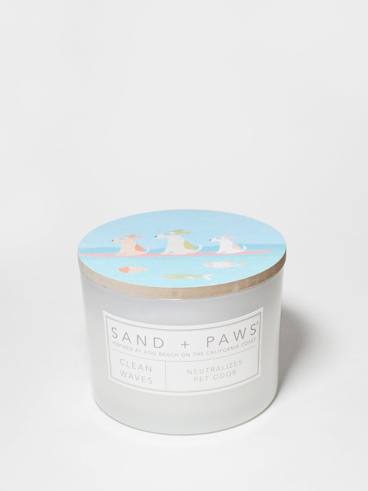 Premium Cozy Sand + Paws Clean Waves 12 oz scented candle