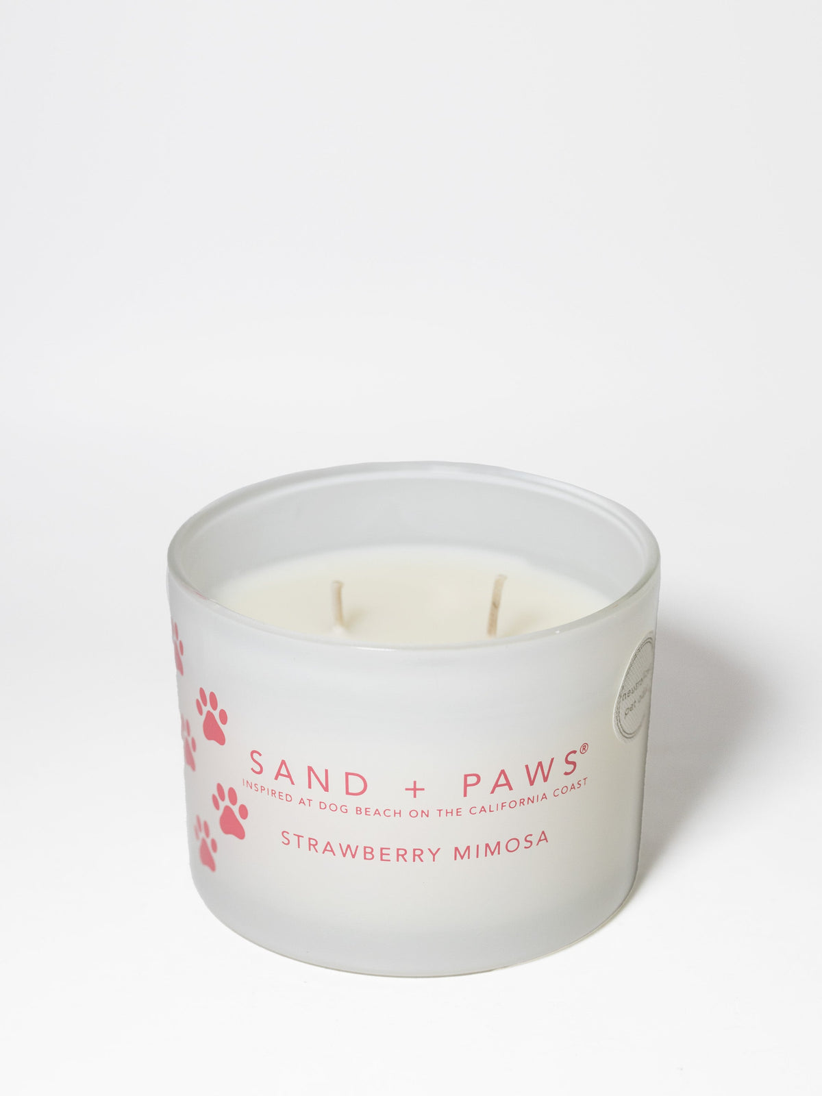 Premium Cozy Sand + Paws Strawberry Mimosa 12 oz scented candle