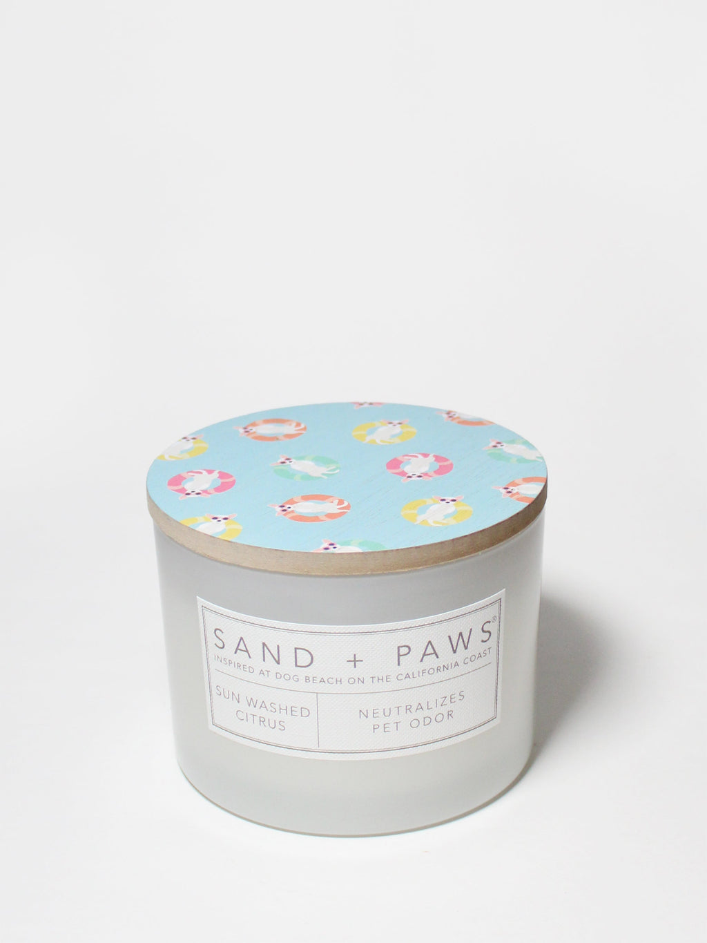 Premium Cozy Sand + Paws Sun Washed Citrus 12 oz scented candle