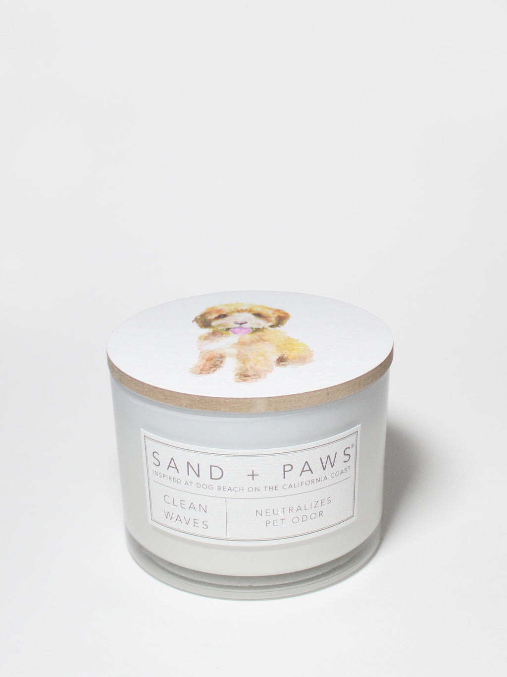 Premium Cozy Sand + Paws Clean Waves 12 oz scented candle