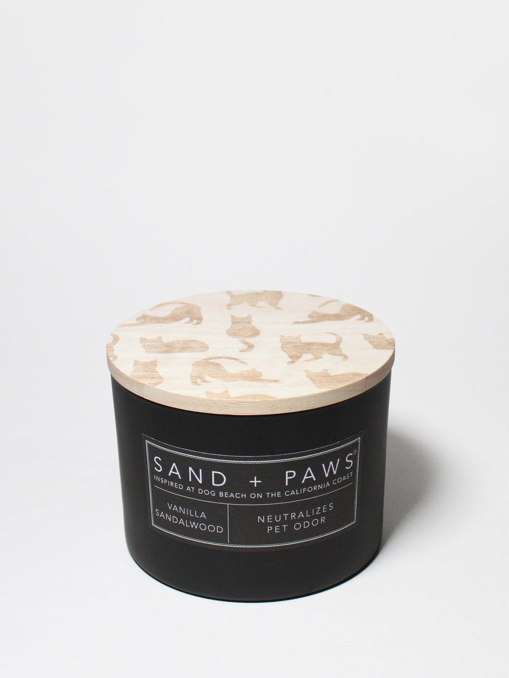 Premium Cozy Sand + Paws Vanilla Sandalwood 12 oz scented candle
