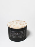 Premium Cozy Sand + Paws Vanilla Sandalwood 12 oz scented candle