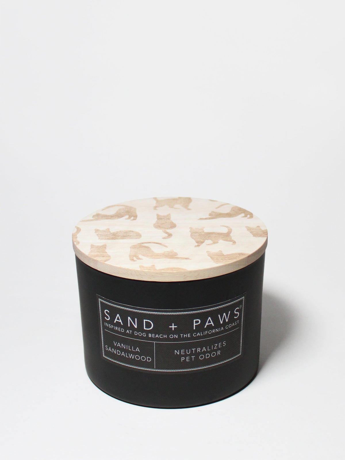 Premium Cozy Sand + Paws Vanilla Sandalwood 12 oz scented candle