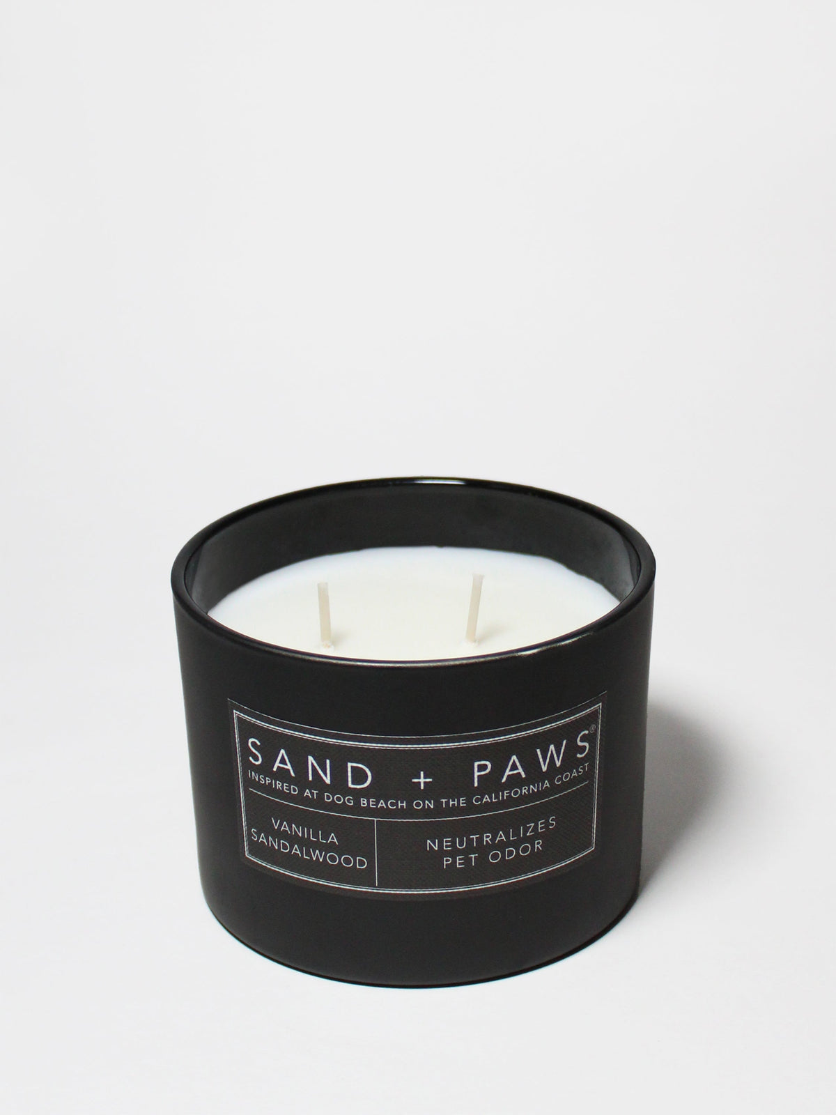 Premium Cozy Sand + Paws Vanilla Sandalwood 12 oz scented candle