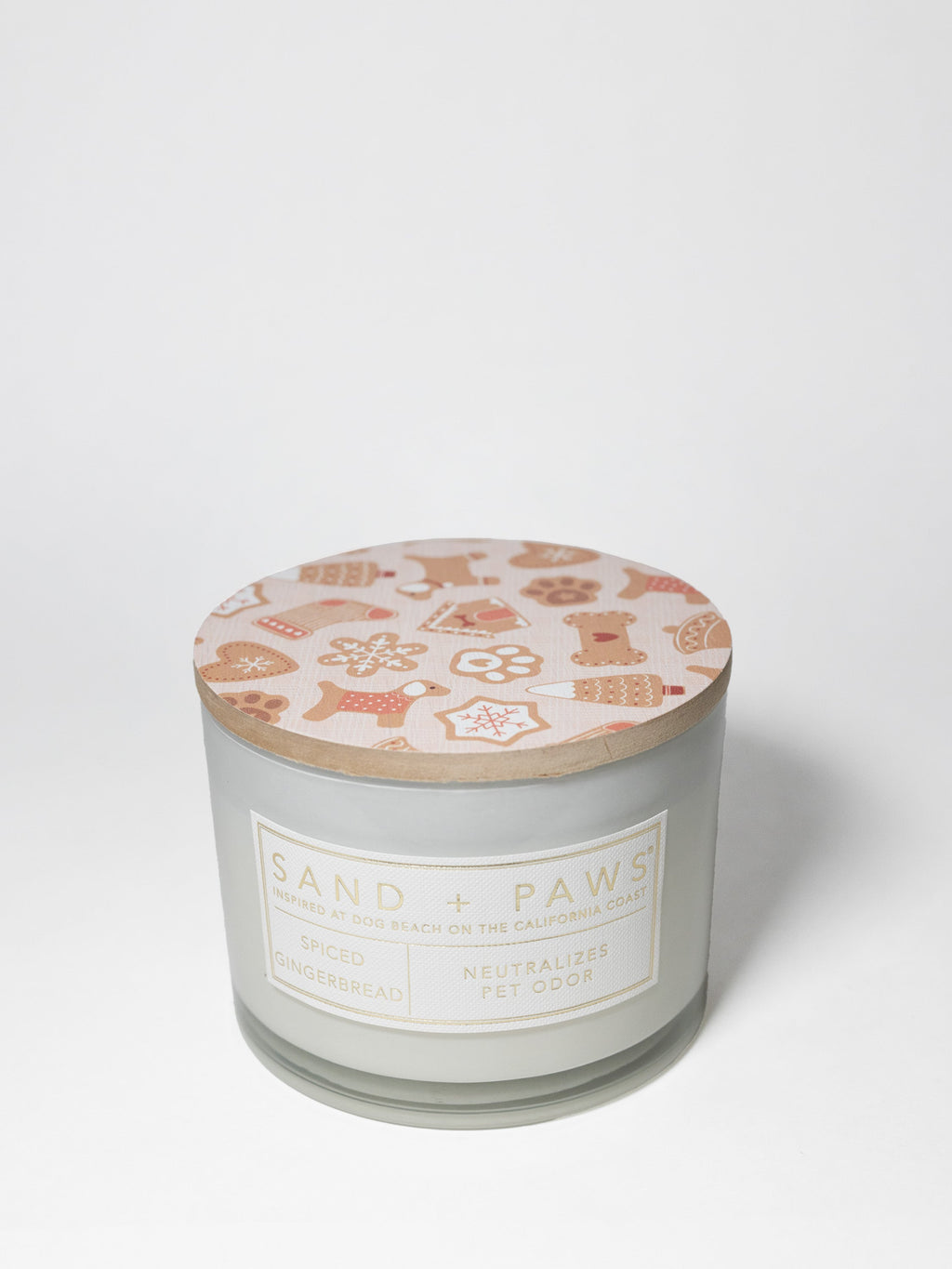 Premium Cozy Sand + Paws Spiced Gingerbread 12 oz scented candle