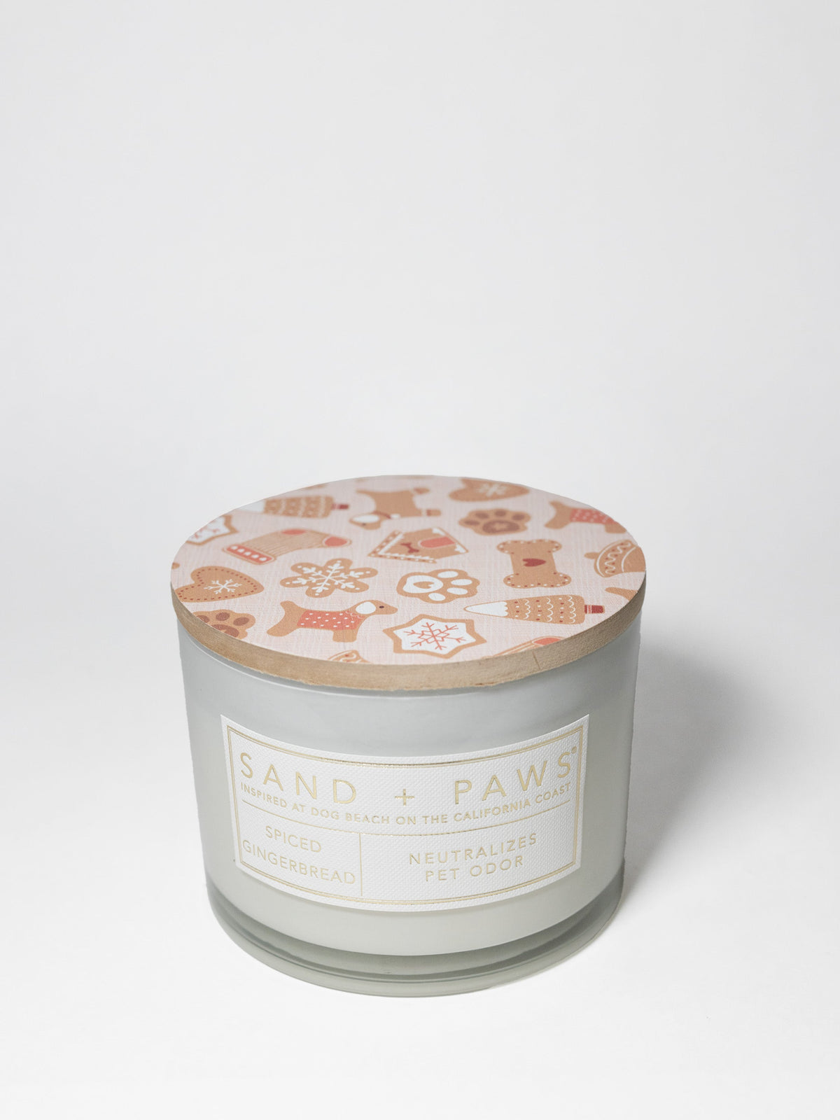 Premium Cozy Sand + Paws Spiced Gingerbread 12 oz scented candle